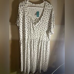 Maurices Cream and Black Polka Dot Top